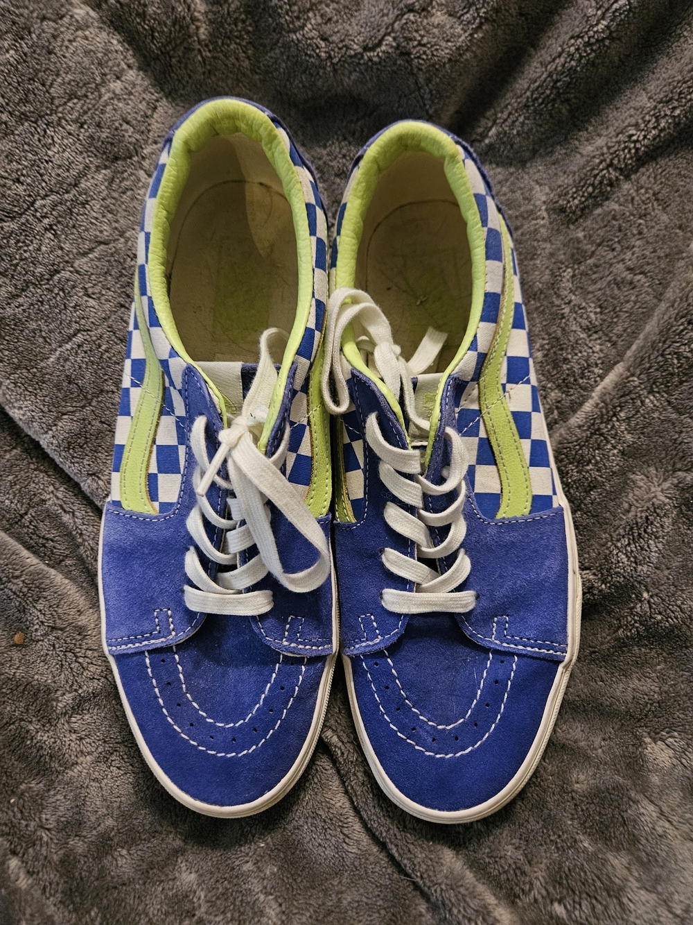 Vans Blue & Lime Checkerboard Lace-Up Sneakers